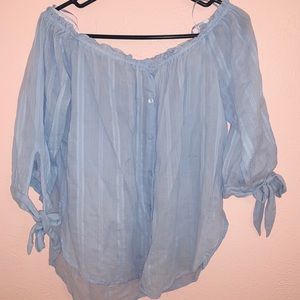 Off the shoulder blouse. See through